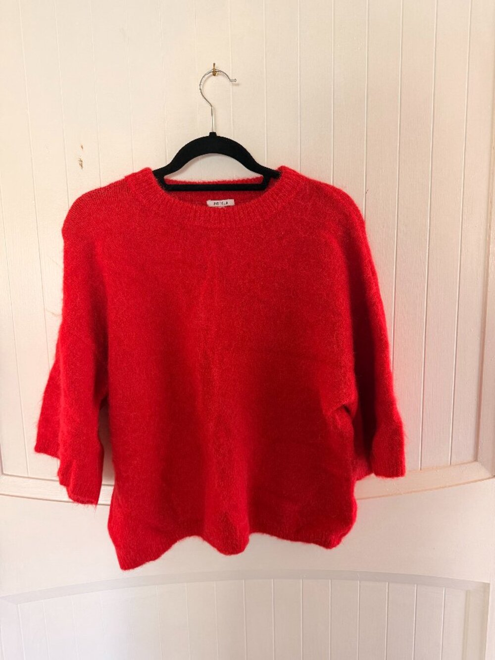 Pistola Red Alpaca Blend Oversized Crewneck Sweater Size Small